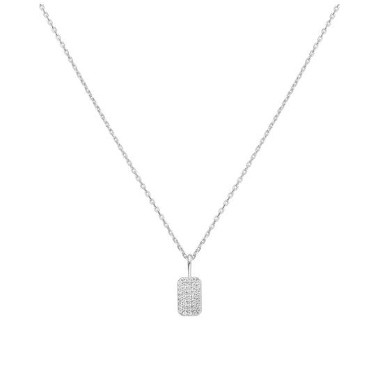  Sunny Sparkler - Colliers met hanger - Zilver / Gerodineerd - Zirkonia - 46-50 cm
